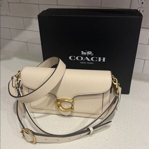 Coach Pebbled Leather Tabby 26 Bag with Brass Hardware